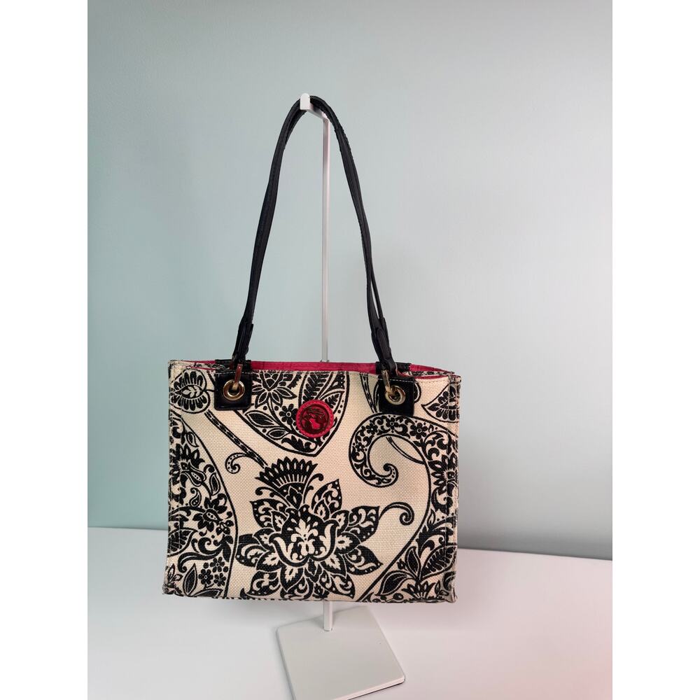 EUC! Spartina 449 Paisley Top Handle - Black & Cream